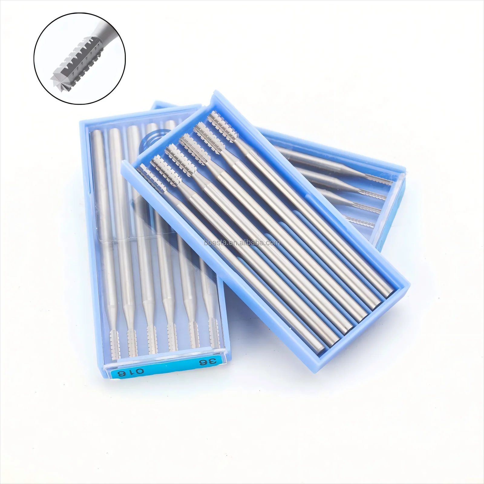 Boasta German Imported Tungsten Steel Straight Wolfsbane Burr 2.35mm Shank Engraving Tool Set for Jewelry Making & Dental Use