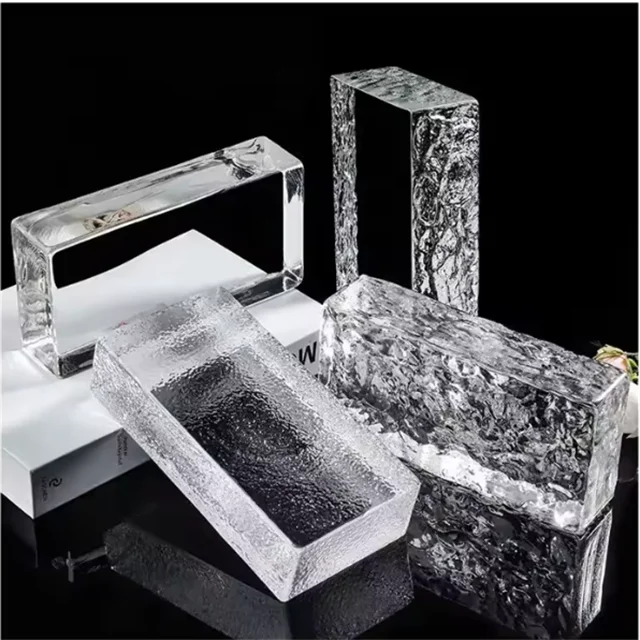 Eco-Friendly 200x100x50mm Translucent Glass Brick for Privacy Walls