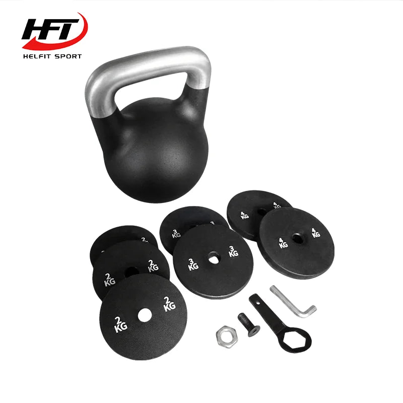 High Quality 12-32kg Gym Fitness Equipment 32kg Adjustable Competition Kettlebell