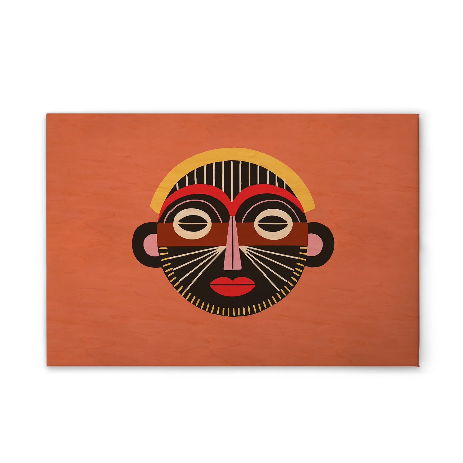 Made In Germany - Home Decor Canvas Picture Ethno Style - Wall Mural In Orange And Red - Canvas Picture On Stretcher Frame