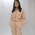 2024 Custom Pink Distressed Zip Hoodie Women Tracksuits Workout Joggers Sets Women Two Piece Pants Set Women's Sweatsuits Set