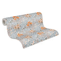Made in Germany - Luxury Wallpaper rolls Flowers Grey Orange White Beige Non Woven Contract Wallpaper Florals - 1005 x 053 m