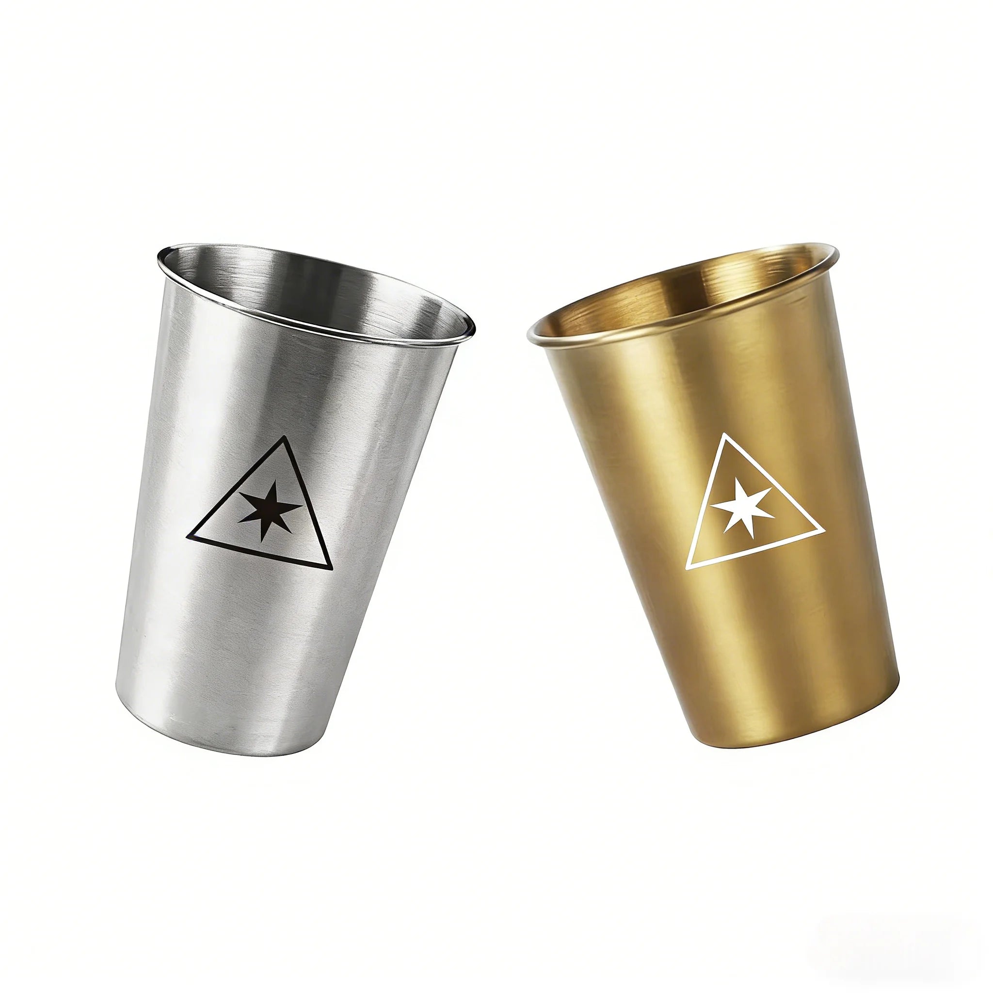 Custom Logo Party Beer Stackable Single Wall Cup Metal Water Metal Silver Cup Drink Tumbler Glass Stainless Steel Cup