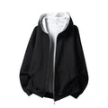 Oem Customized logo Design Sports Hoodie Short Wide Oversized 380g Heavyweight American-Style Color-Blocked Lined Jacket