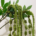 Wholesale Artificial Green Hanging Amaranthus Flowers 4 Forks Flocking Craft Artificial Flower Wholesale for Wedding Decoration MegaBDM