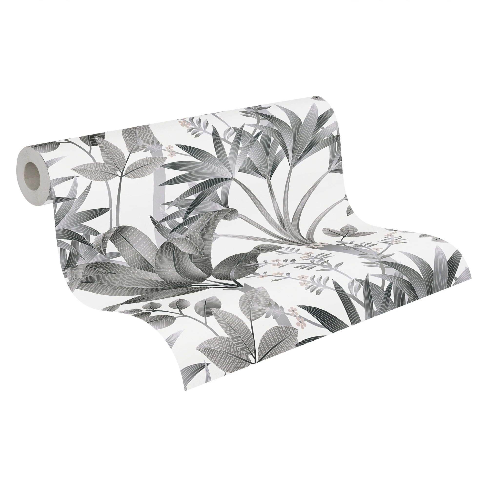 Made in Germany - Luxury Wallpaper rolls Floral Grey Black White Beige Non Woven Contract Wallpaper Plants - 1005 x 053 m