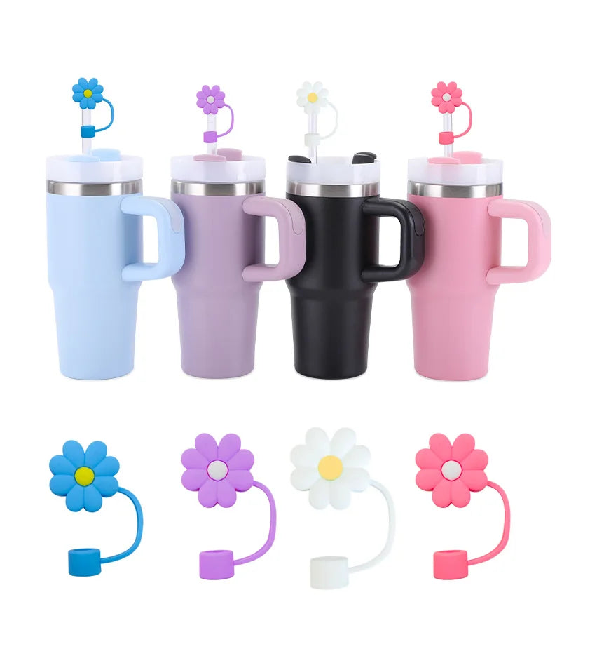 14oz Stainless Steel Tumbler Double Wall Insulated  Powder Coated Handle  with Chain  Stopper and  Hair Ball