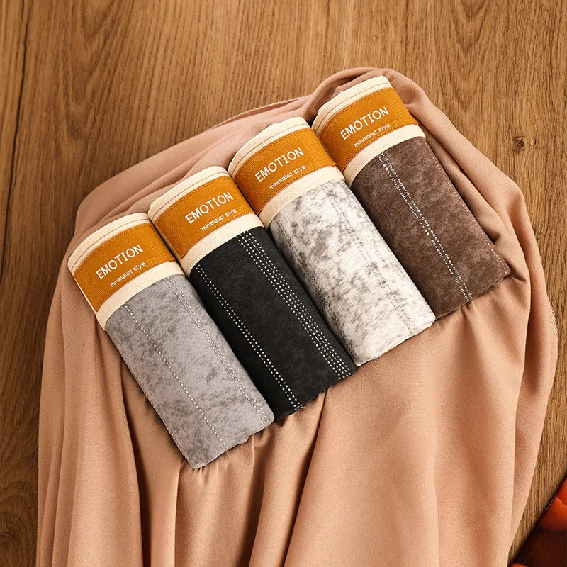 High Quality New Arrival Jacquard Cotton Pants Men's Underwear Boxer Briefs with Mid-Rise Waist Breathable