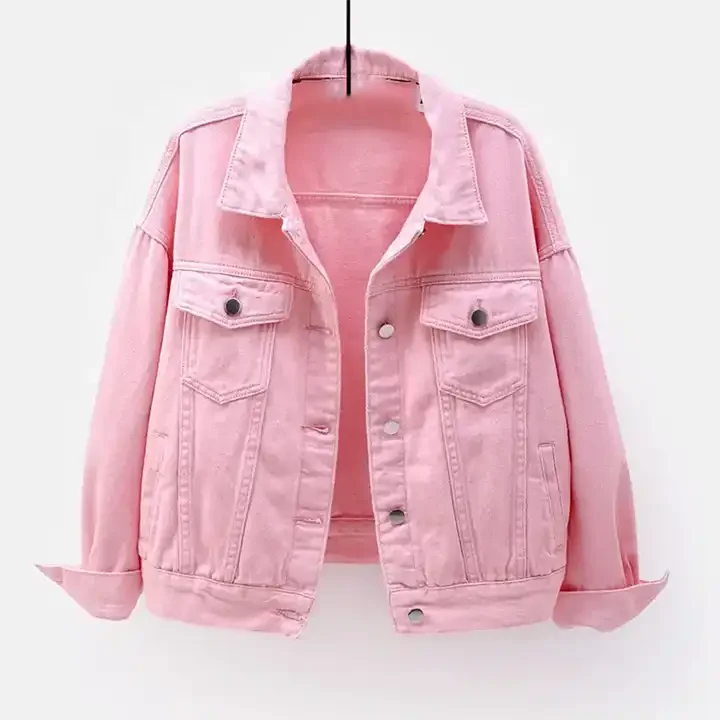 Stylish Women Denim Jean Jacket Oversize Button up Coat Comfortable Casual Outwear for Fall and Everyday Wear Trendy