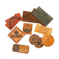 Manufacturer Custom logo Debossed Printed Adhesive PU Leather Label Sticker