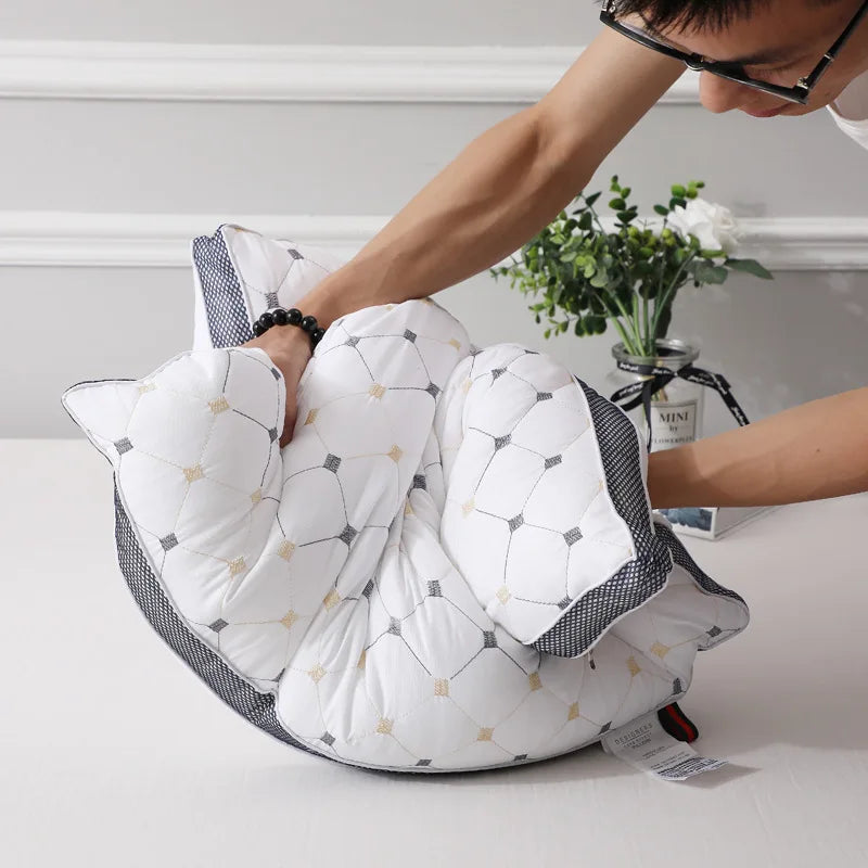 High Elasticity Quilting Pillow Filling Feather Velvet Pillow With Zipper