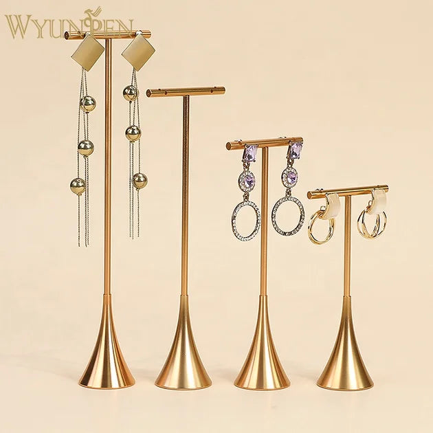 WYP Golden T Bar Jewelry Earring Stand Holder Organizer Sturdy Jewelry Hanger for  Earring Ring