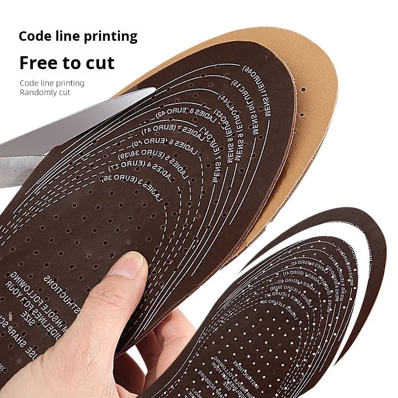 Thin PU Leather Insoles for Men and Women Comfortable Shoe Inserts for Boots Dress Shoes and Everyday Footwear Cushioning