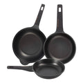 Set of 2 frying pans 2428cm + wok 30cm in cast aluminum Copper Black Bergner