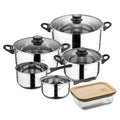 San Ignacio+ Bergner NATURALLY eight-piece cookware set 650ml airtight borosilicate glass