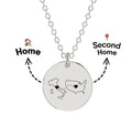 Couple Love Necklace Two Home Necklace Valentine's Gift Personalised Friends Necklace