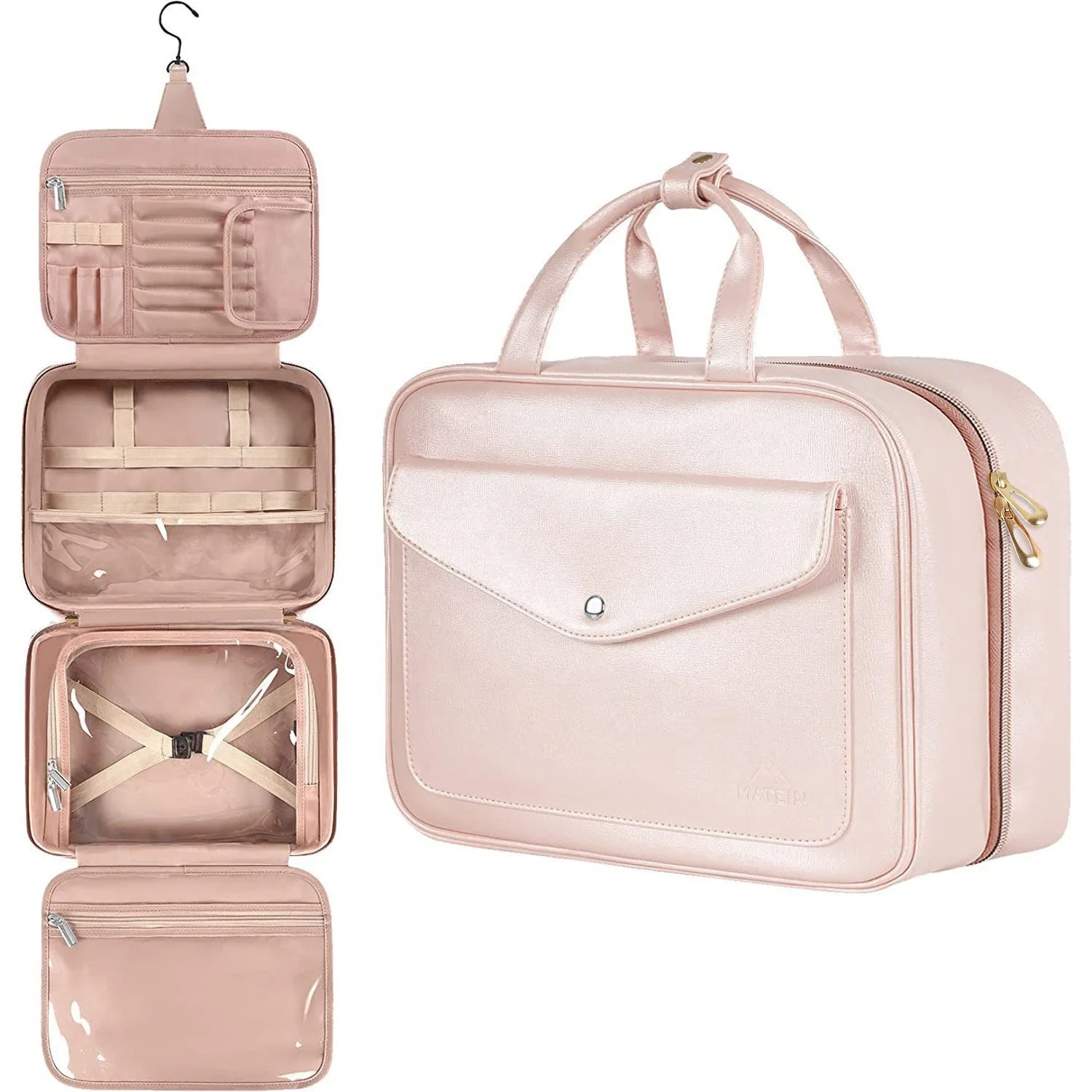 New Custom PU Makeup and Cosmetic Bags with Zipper Closure Makeup Organizer Storage Box