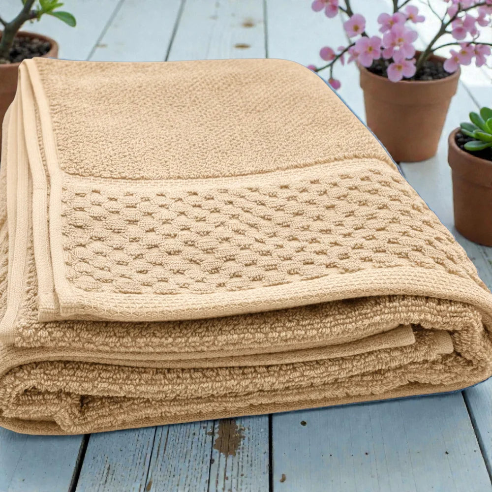 650 GSM Luxury Cotton Bath Towel Thick Heavy Soft Absorbent Quick Dry Oeko-Tex Certified Rice Weave Custom Logo Wholesale