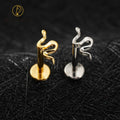 Titanium 16G Internal Threaded Mini Snake Cartilage Earring Tiny Serpent Flat Back Labret Helix Tragus Stud Piercing Jewelry