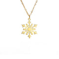 Custom Trendy Christmas Gift Stainless Steel 18k Gold Plated Snowflake Pendant Necklace with Link Chain