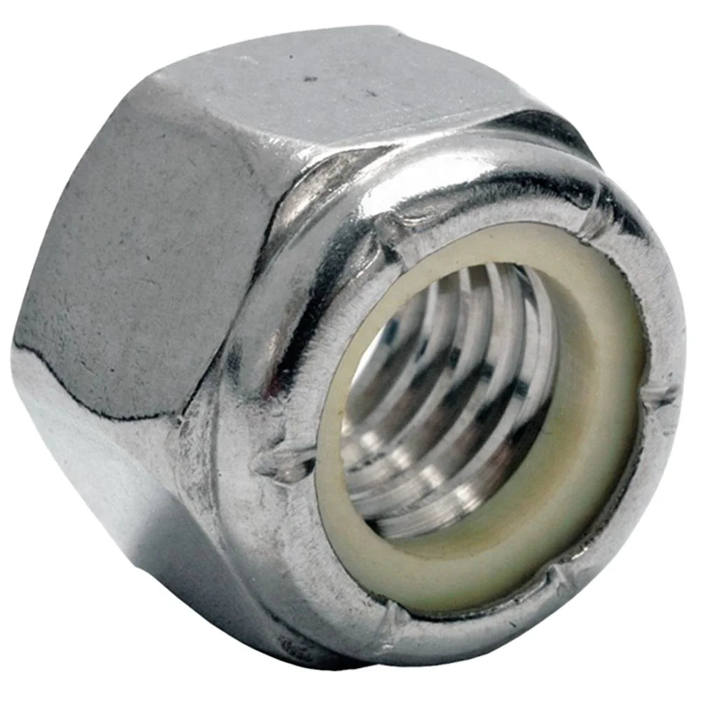 1/4" 3/8" 1/2" 9/16" 3/4" Inch White Zinc Plated Steel Nylon Insert Lock Nut for Mining Applications HXL Brand