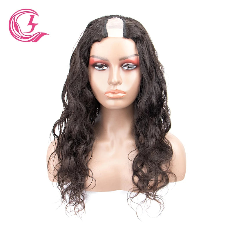 CLJhair Best Selling 100% Virgin Brazilian Black 10 Grade U-Part Body Wave Wigs Natural Human Hair Wig Making