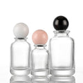 New Cylindrical Glass Perfume Bottle 50ml 30ml 100ml Sub Packaging Spray Color Ball Thick Bottom Glass Bottle with Lid Wx-49