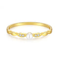 Hot New 925 Sterling Silver Minimalist Stack Mossanite Diamond Pearl Ring Custom Weddings Engagements Pearl Ring