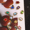 2025 Trendy Custom DIY Stainless Steel Charm Colorful Zircon Stone Birthstone Jewelry Charms for Bracelet Necklace Making