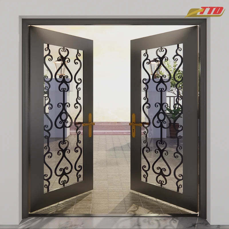 Luxury Iron Entrance Doors Elegant Durable & Custom-Made Designs for Modern Homes and Prestigious Projects