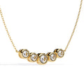 Newest Design 925 Sterling Silver Five Sparking Diamond Pendant Necklace Women Diamond Chain Pendant