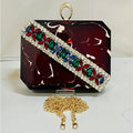 Custom Made Elegant Handmade Alloy Clutch Bags with Pearl & Stone Classic Fashion Design for Wedding Festival Gift Occasions
