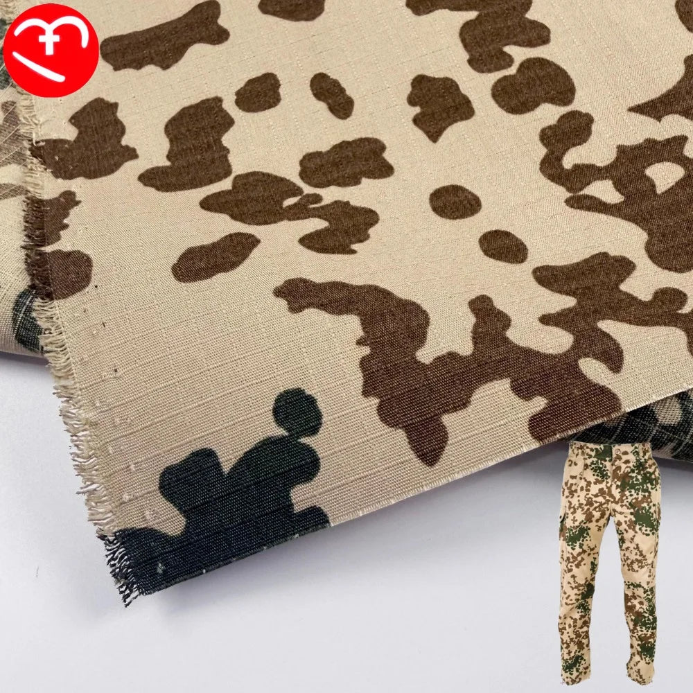 Stock Polyester Cotton TC 65*35 Camou Cloth German Spot Desert Camouflage Fabric Plaid Quick-Drying Waterproof for Tactical MegaBDM