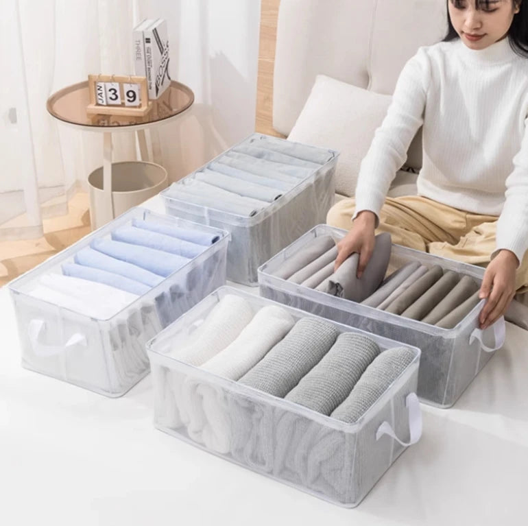 Transparent Storage Box PVC Foldable Wardrobe Organizer Basket Drawer Toys Clothing Organizer