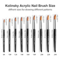 Wholesale Kolinsky Acrylic Nail Brush Size 8-24 Private Label Nail Art Brush for Gel Building