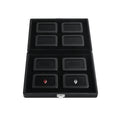 High-End Diamond Display Solution 8 Secure Metal Boxes in a Lockable PU Leather and Wooden Carry Case