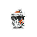 MULA Silver Autumn Series- Owl Maple Leaf Beads Charms for Bracelet with Zircon for Party or Wedding Gift