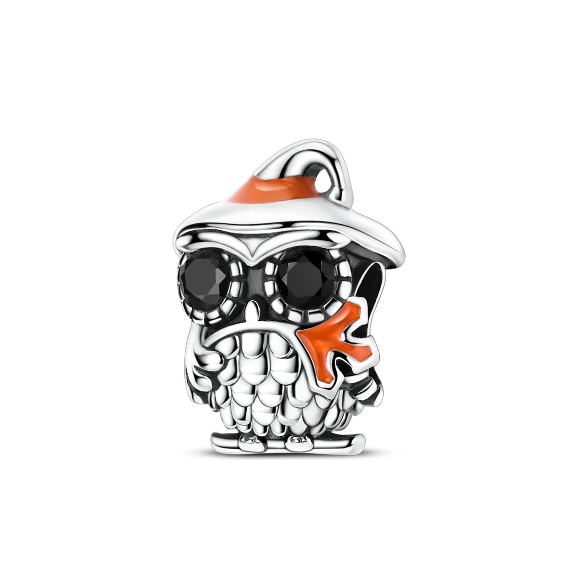 MULA Silver Autumn Series- Owl Maple Leaf Beads Charms for Bracelet with Zircon for Party or Wedding Gift