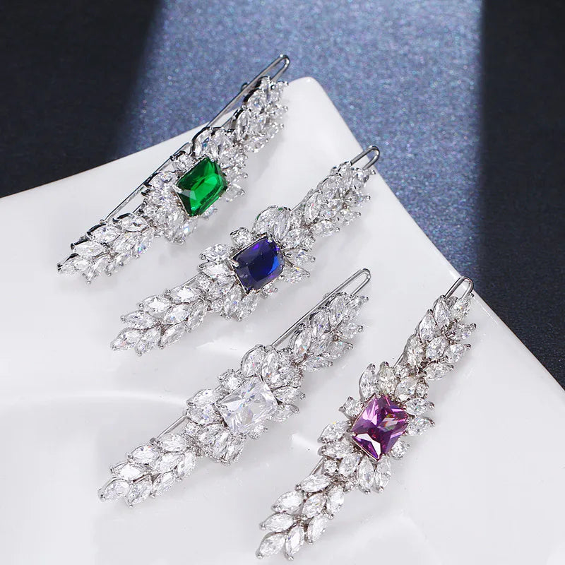 Wholesale Women Bridal Silver Crystal Hair Accessories for Weddings Clip