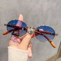 Custom Logo Wholesale 2025 Vintage Men Women Oval Punk Sun Glasses UV400 Round Wood Grain Sunglasses Men Women