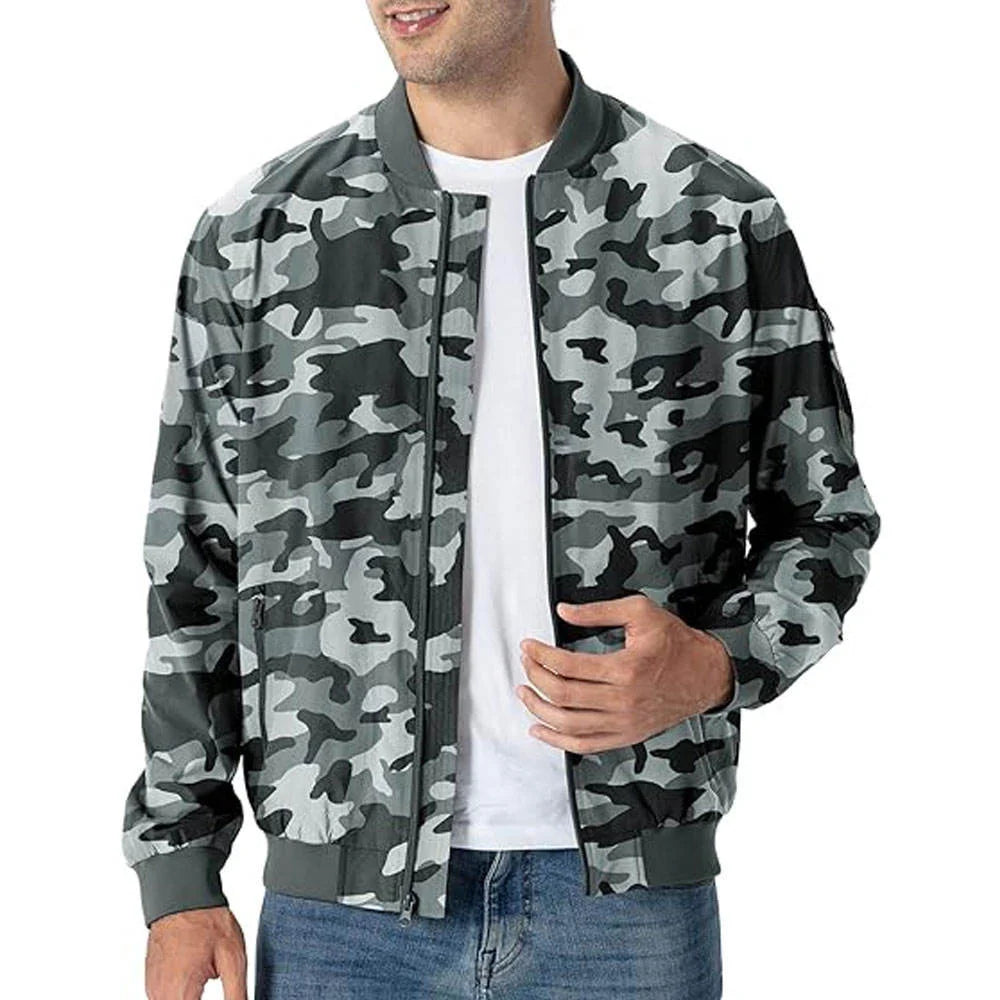 Custom Embroidered Logo Nylon Bomber Men's Jackets Outdoor Canvas Plus Size Streetwear Winter Coat for Cold Weather