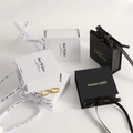 9.5x9.5xcm Customize logo Luxury Jewelry Flap Boxes with Ribbon Handmade Necklace Earrings Cardboard Jewelry Boxes