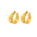 Wholesale Exaggerate Gold Earring High Polished Chunky Stainless Steel Hoop Earring
