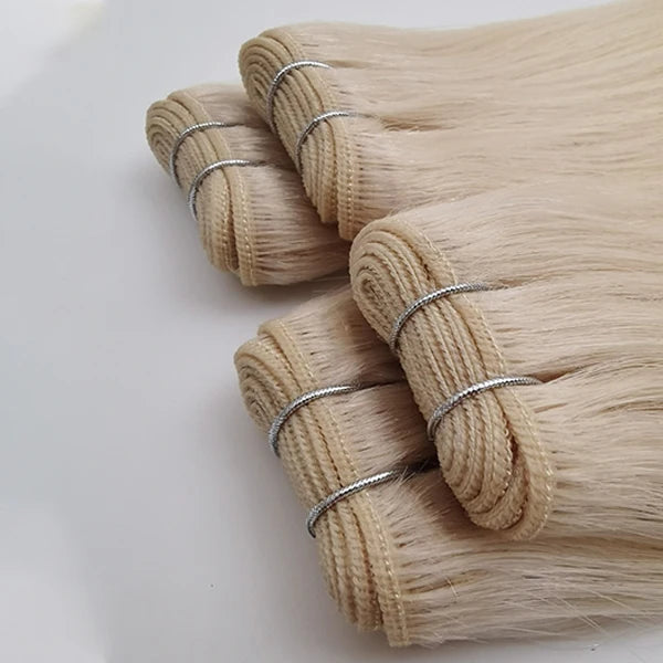 Ready to Ship Wholesale Machine-Tied Weft Hair Extensions Brazilian Knot Raw Virgin 12A Russian Grade Human Hair
