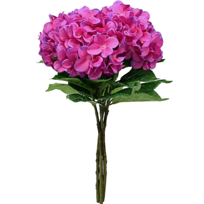 Artificial Hydrangea Flowers Real Touch Arrangement Bouquet for Wedding Party Garden Home Table Vase Office Decoration