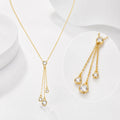 High Quality Beautiful Ladies 925 Sterling Silver Zircon Necklace With 14K Gold Elegant Accessories for Weddings and Parties