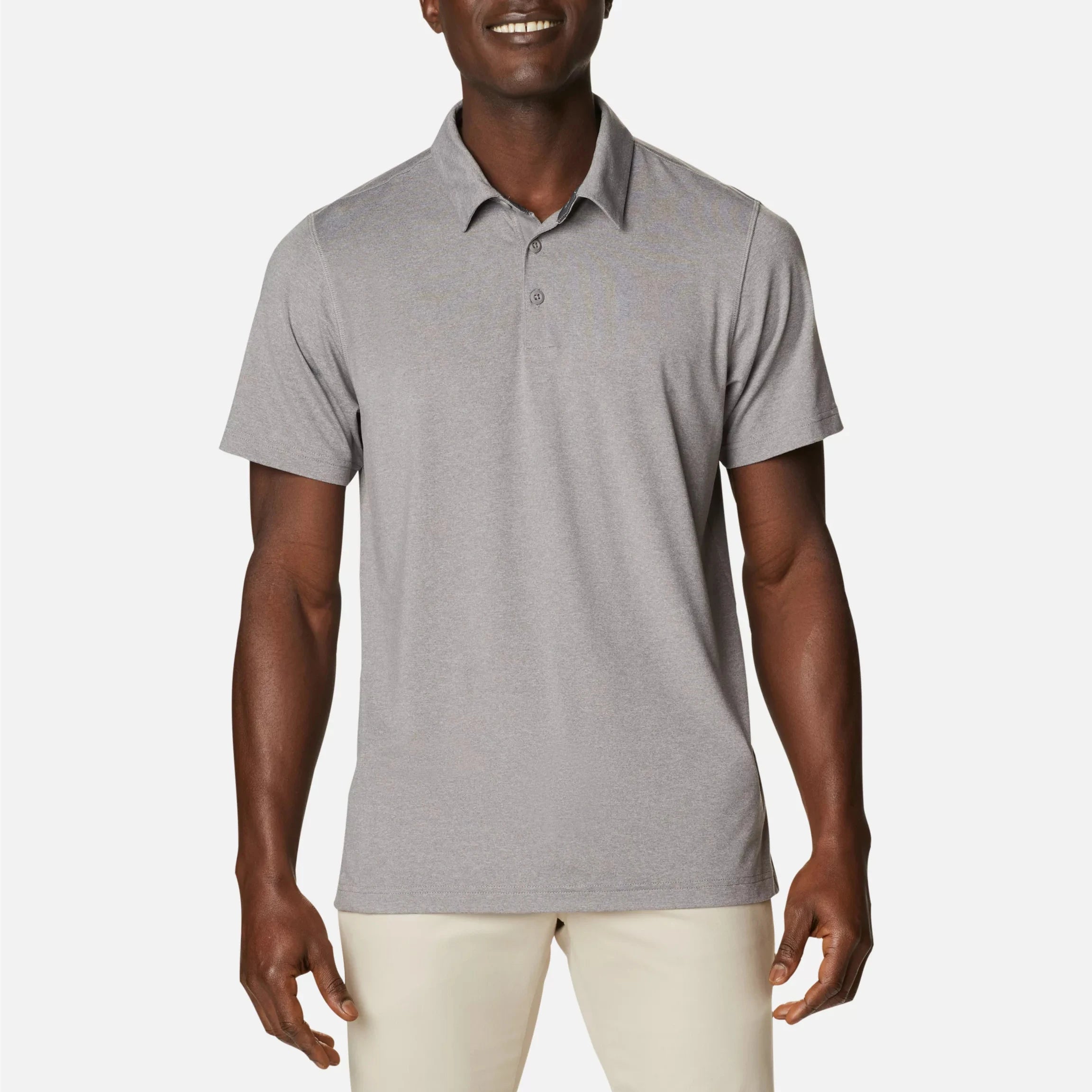 Men's Moisture Wicking Tech Breathable Knitted Casual Summer Stand Collar Short Sleeve Plain Polo Shirts