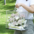 Acrylic Flower Box Transparent Valentine's Day Gift Box  Supplies Portable Rose Flower Box