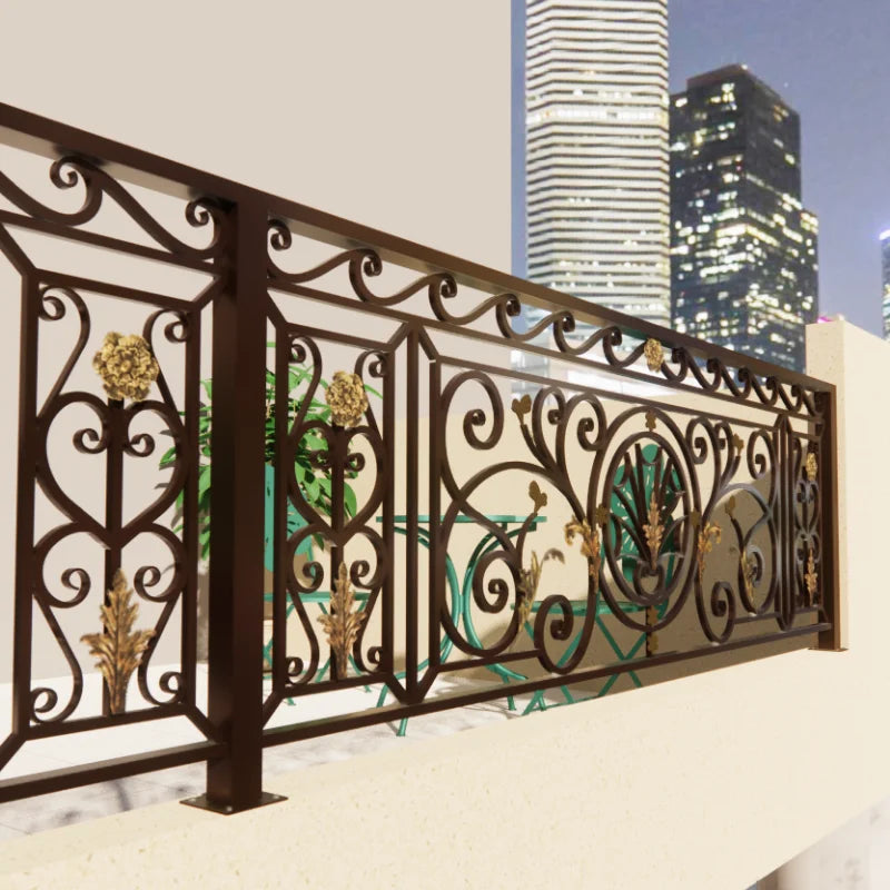Custom balcony railings and decorative wrought iron railings enhance outdoor spaces with safety lasting quality