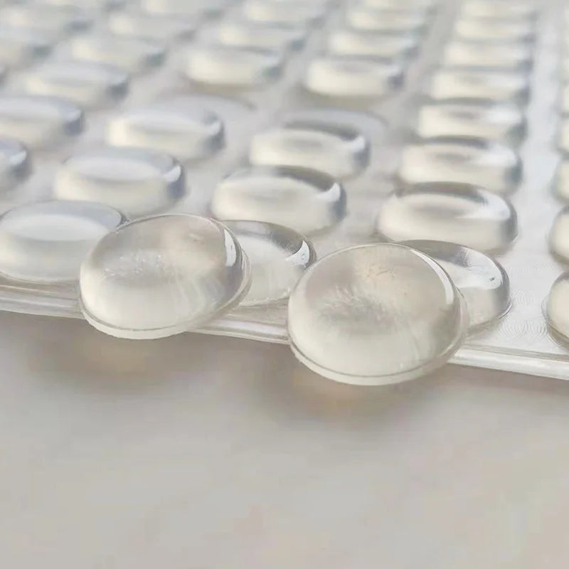 Clear Adhesive Bumper Pads Self-Stick Rubber Pads Round Cabinet Door Rubber Bumpers for Protect Cabinets Drawers Sound Dampening